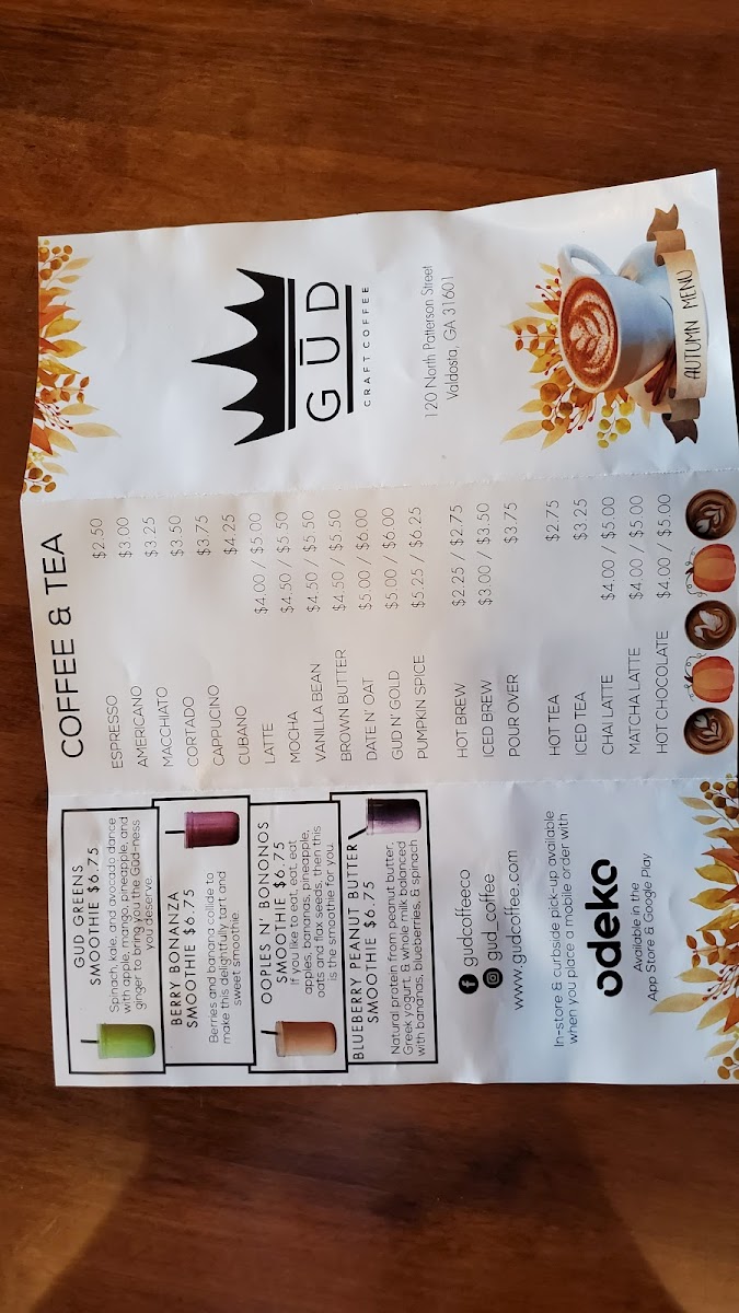 Menu Gūd Coffee Company-7